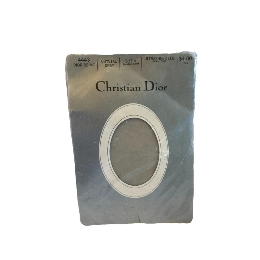Christian Dior 4443 Ultrasheer Crystal Gray Pantyhose Diorissimo size 4 to 6'